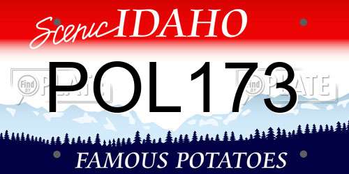 POL173 Idaho License Plate