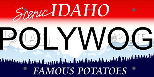 POLYWOG Idaho License Plate