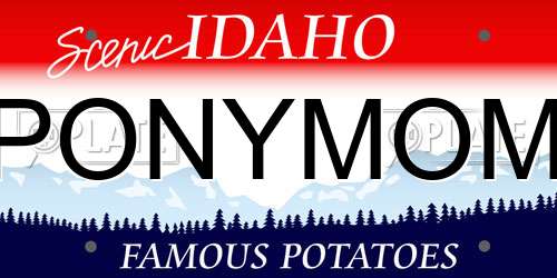 PONYMOM Idaho License Plate