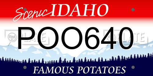 POO640 Idaho License Plate