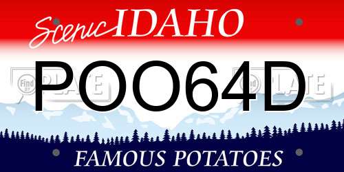 POO64D Idaho License Plate