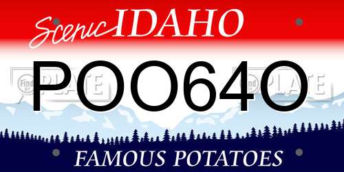 POO64O Idaho License Plate