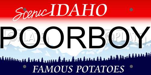 POORBOY Idaho License Plate