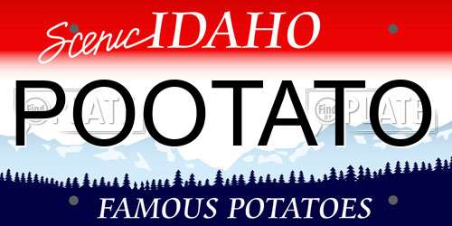 POOTATO Idaho License Plate