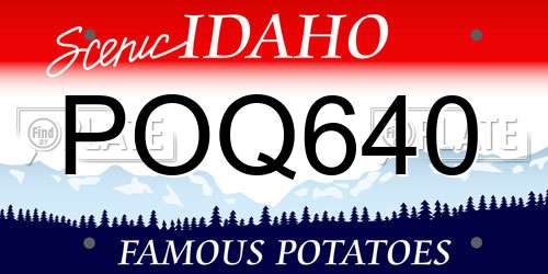 POQ640 Idaho License Plate