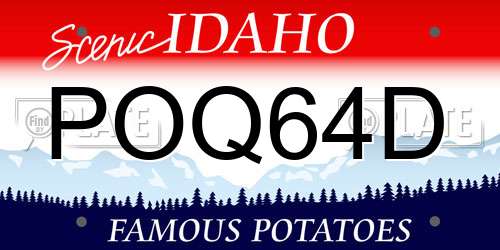 POQ64D Idaho License Plate