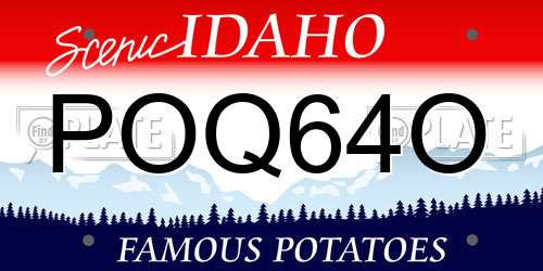 POQ64O Idaho License Plate