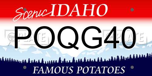 POQG40 Idaho License Plate