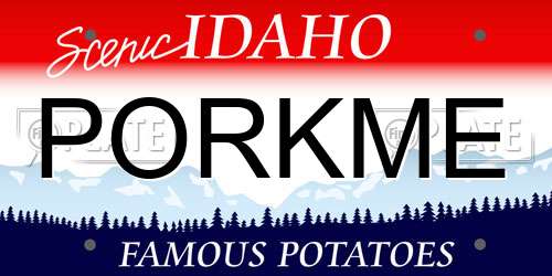 PORKME Idaho License Plate