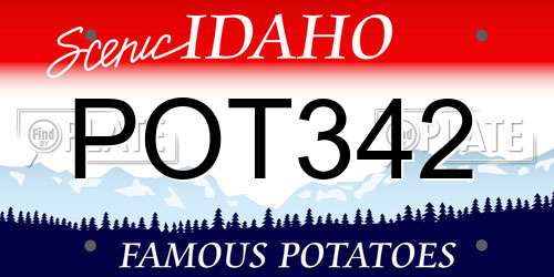 POT342 Idaho License Plate