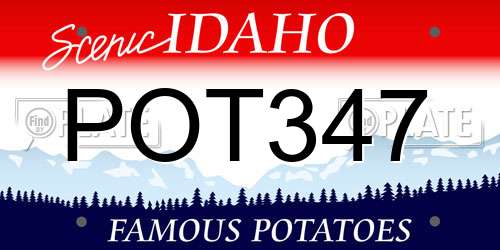 POT347 Idaho License Plate