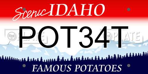 POT34T Idaho License Plate