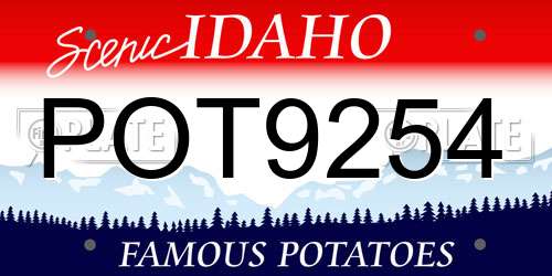POT9254 Idaho License Plate