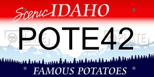 POTE42 Idaho License Plate