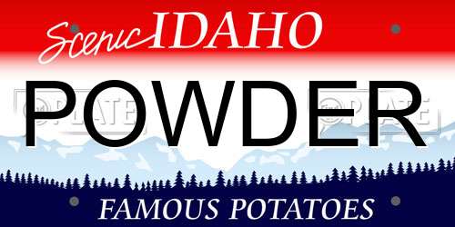 POWDER Idaho License Plate