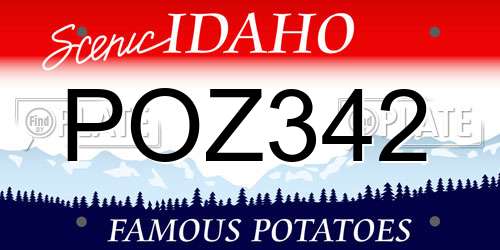 POZ342 Idaho License Plate