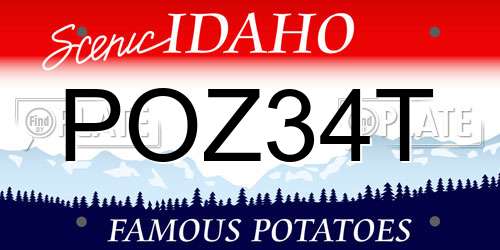 POZ34T Idaho License Plate