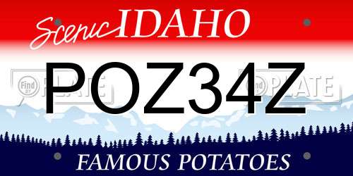 POZ34Z Idaho License Plate