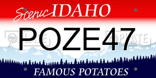 POZE47 Idaho License Plate
