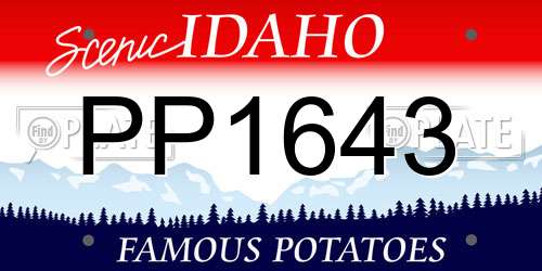 PP1643 Idaho License Plate