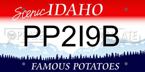 PP2I9B Idaho License Plate