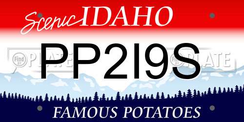 PP2I9S Idaho License Plate