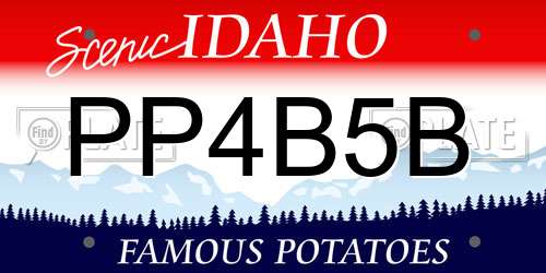 PP4B5B Idaho License Plate