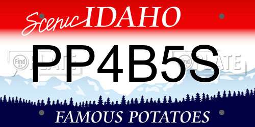 PP4B5S Idaho License Plate