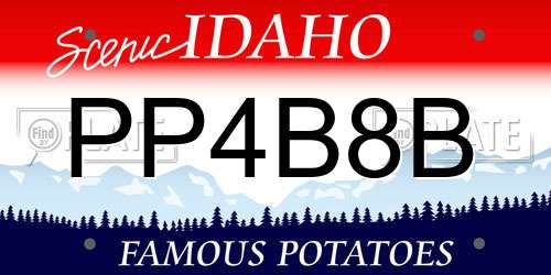 PP4B8B Idaho License Plate