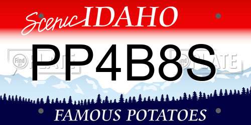 PP4B8S Idaho License Plate