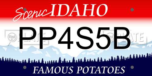 PP4S5B Idaho License Plate
