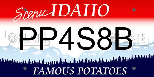 PP4S8B Idaho License Plate