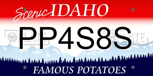 PP4S8S Idaho License Plate
