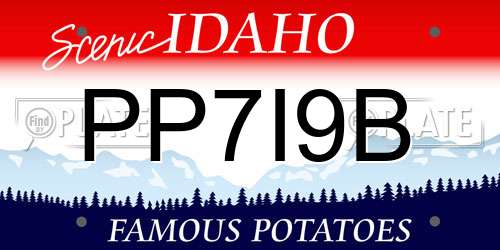 PP7I9B Idaho License Plate