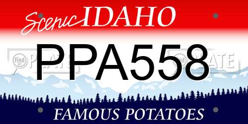 PPA558 Idaho License Plate