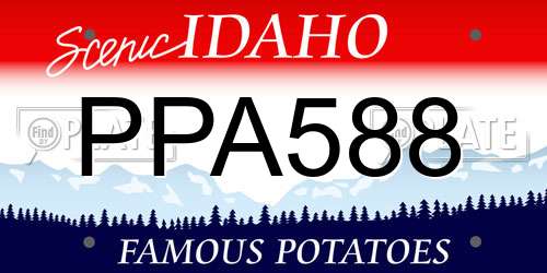 PPA588 Idaho License Plate
