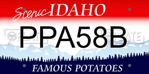 PPA58B Idaho License Plate
