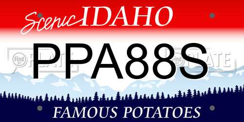 PPA88S Idaho License Plate