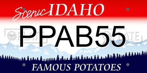 PPAB55 Idaho License Plate
