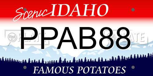 PPAB88 Idaho License Plate