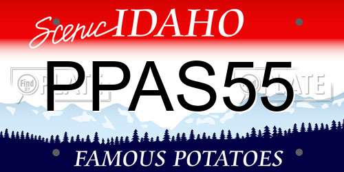 PPAS55 Idaho License Plate