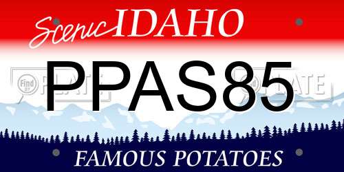PPAS85 Idaho License Plate