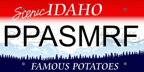 PPASMRF Idaho License Plate