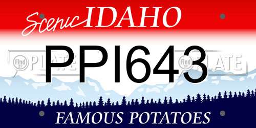 PPI643 Idaho License Plate