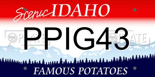 PPIG43 Idaho License Plate