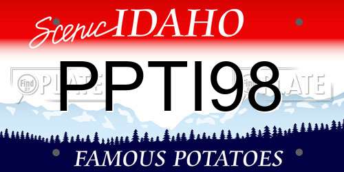 PPTI98 Idaho License Plate