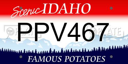 PPV467 Idaho License Plate