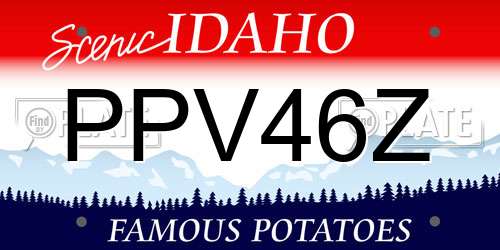 PPV46Z Idaho License Plate