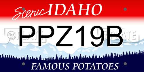 PPZ19B Idaho License Plate
