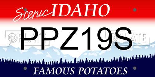 PPZ19S Idaho License Plate
